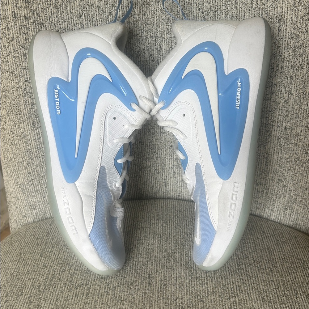 Nike White & Light Blue Basketball Shoes